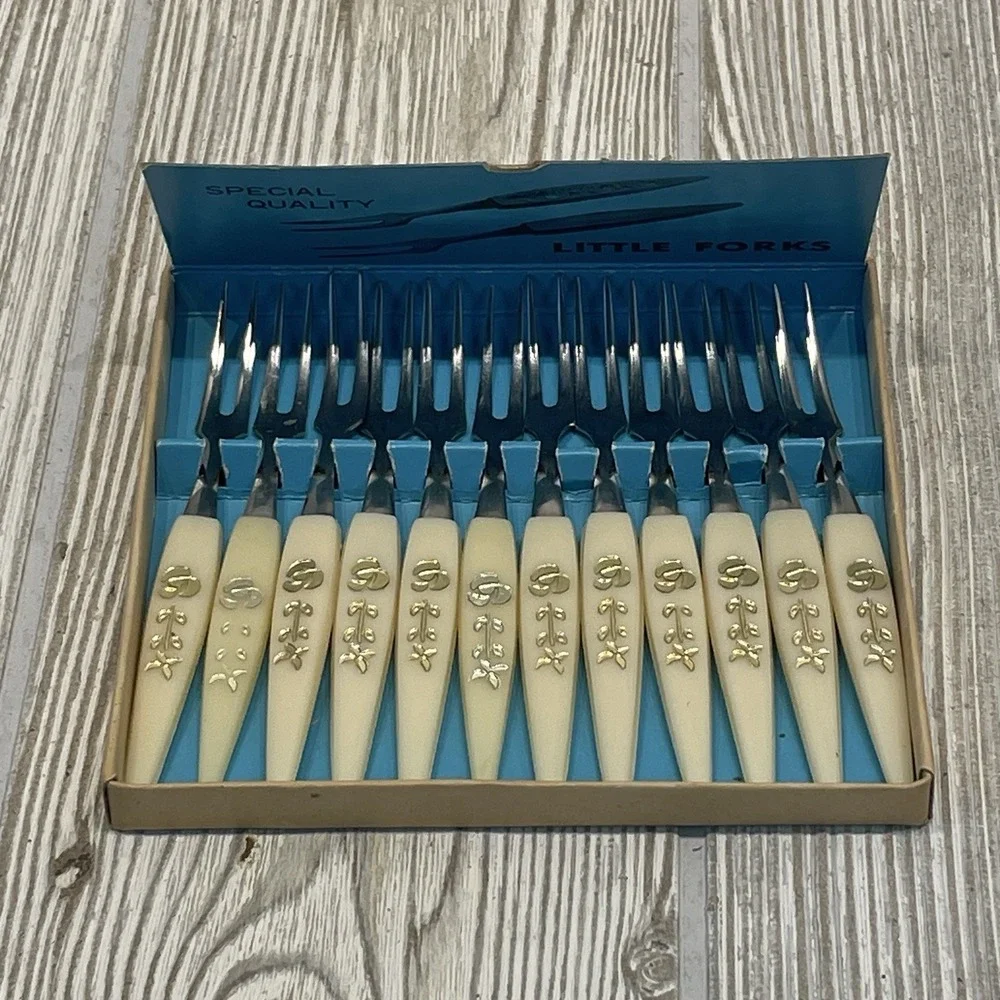 VTG Set Of 2 Little Fork Set 12 Stainless Steel Relish & Hors D'oeuvre Japan 4